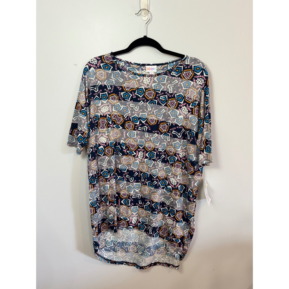 LuLaRoe Irma Tunic Top Women's Small S Multicolor Geometric Pattern Tee Shirt